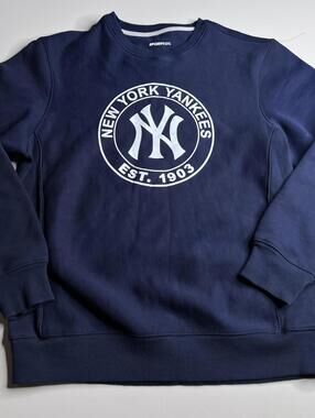 New York Yankees Sweatshirt Mens Large Blue MLB Baseball Sport-Tek Crewneck